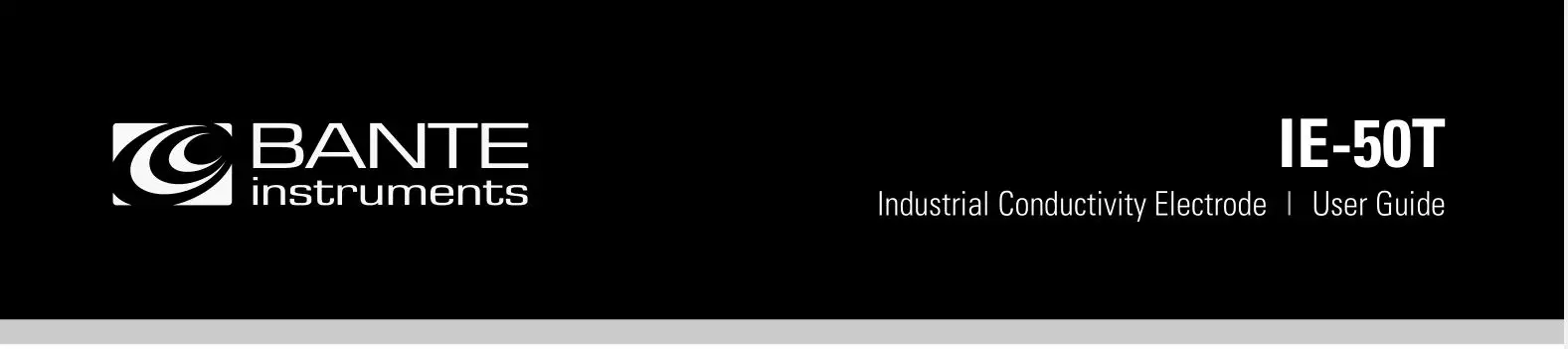 BANTE IE-50T Industrial Conductivity Electrode User Guide