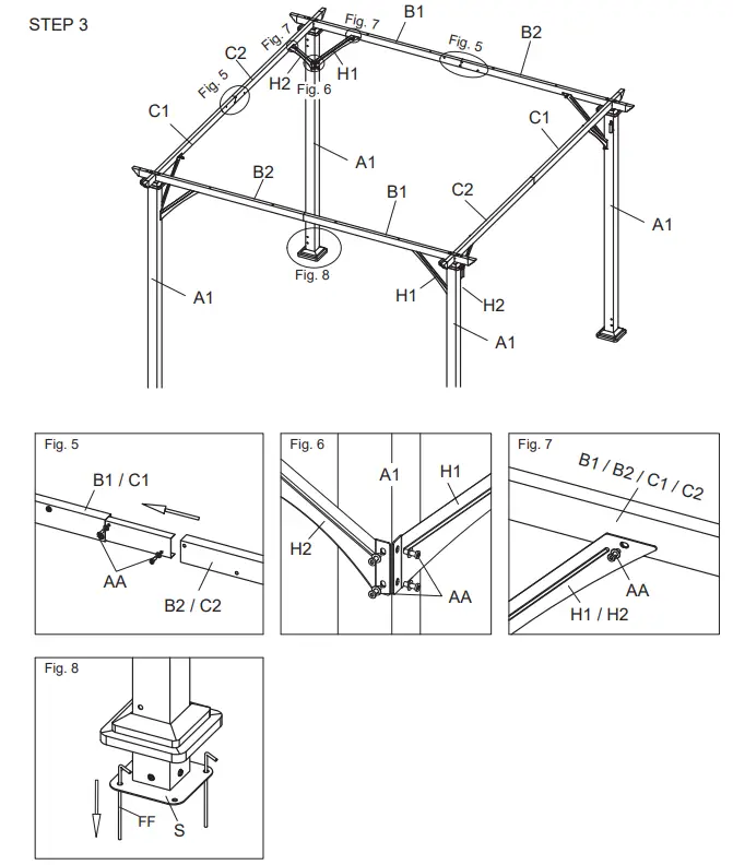 EAGLE PEAK 10 ft. x 10 ft. Steel Outdoor Pergola 3