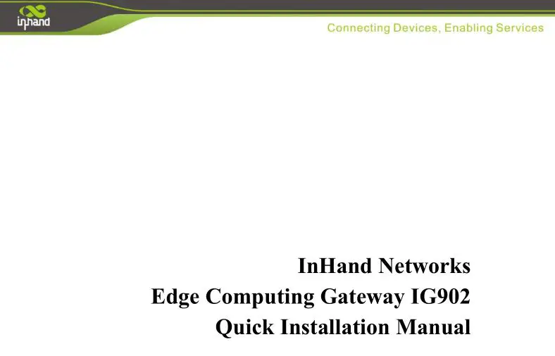 Inhand InGateway902 Edge Computing Installation Guide