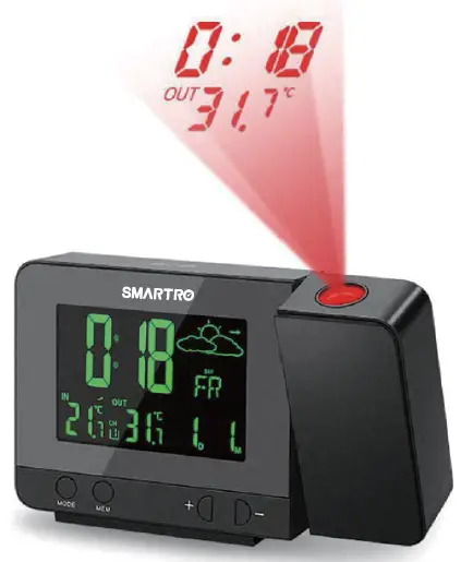 SMARTRO- SC31B -Digital- Projection -Alarm- Clock -PRODUCT