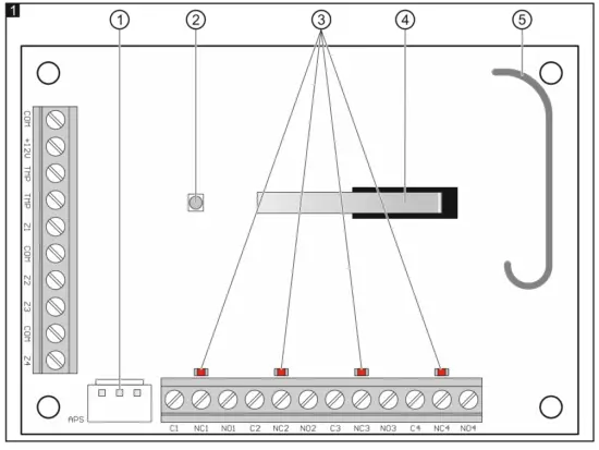 Satel ACX 220 Hardwired Zone Output Expander - Electronics board