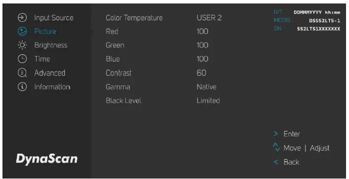 DynaScan DS552LT5-1 55 Inch Clean Black Digital Signage-17