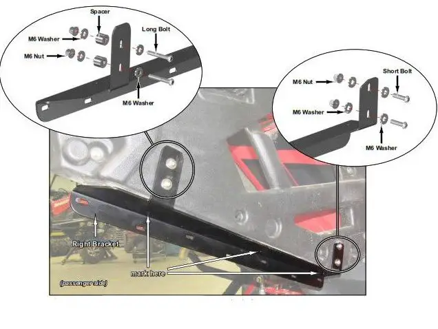 SUPERATV Honda Talon DoorTemporarily install Right Bracket