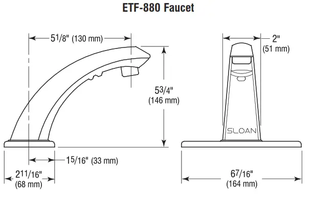 SLOAN Sensor Activated Lavatory Faucet - ETF-880 Faucet