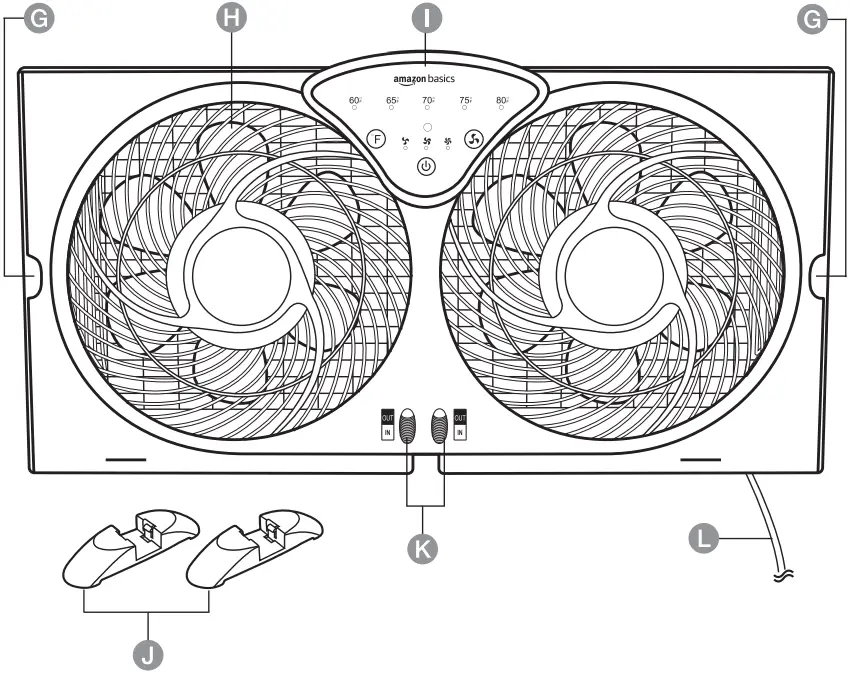 amazonbasics B07YJCWY8N Digital Window Fan C
