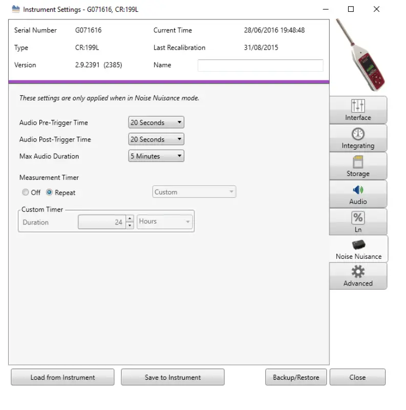 Cirrus Research CK 199L Trojan Lite Noise Nuisance Recorder FIG 19