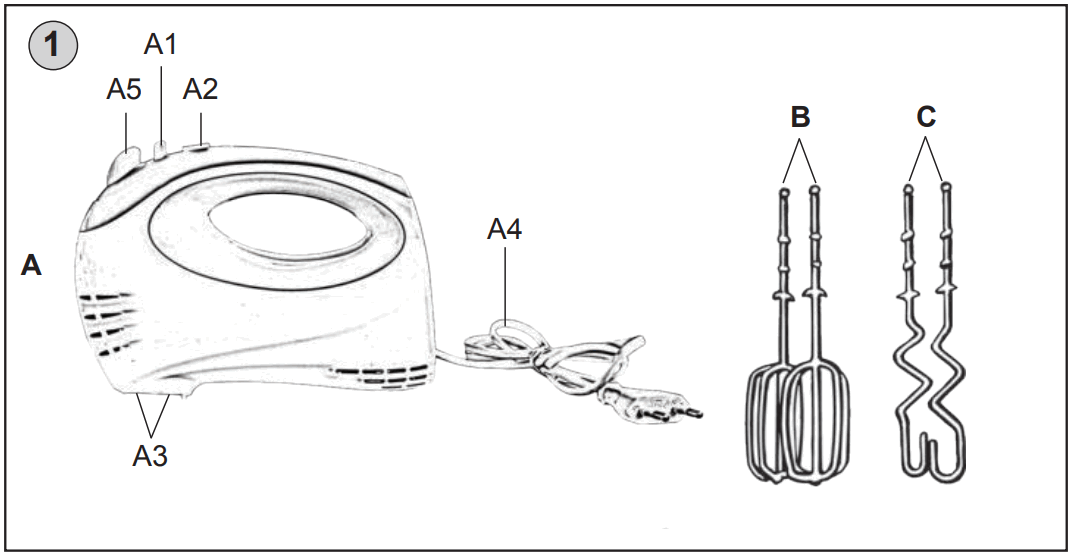 HYUNDAI HYUHM 706 Electric Hand Beater - FIG 1