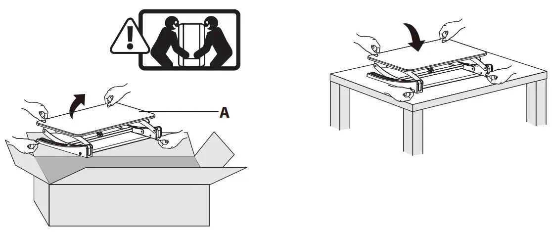 VIVIO Black Desk Riser - ASSEMBLY STEPS 1