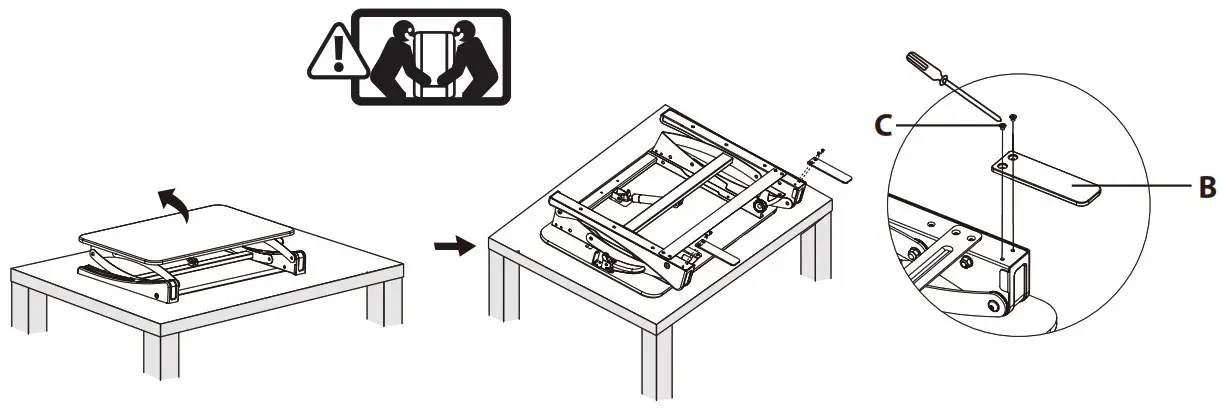 VIVIO Black Desk Riser - ASSEMBLY STEPS 3
