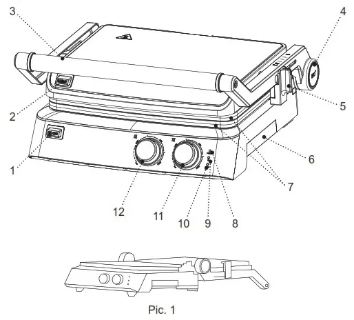 BRAYER BR2007 Electric Grill Press - DESCRIPTION