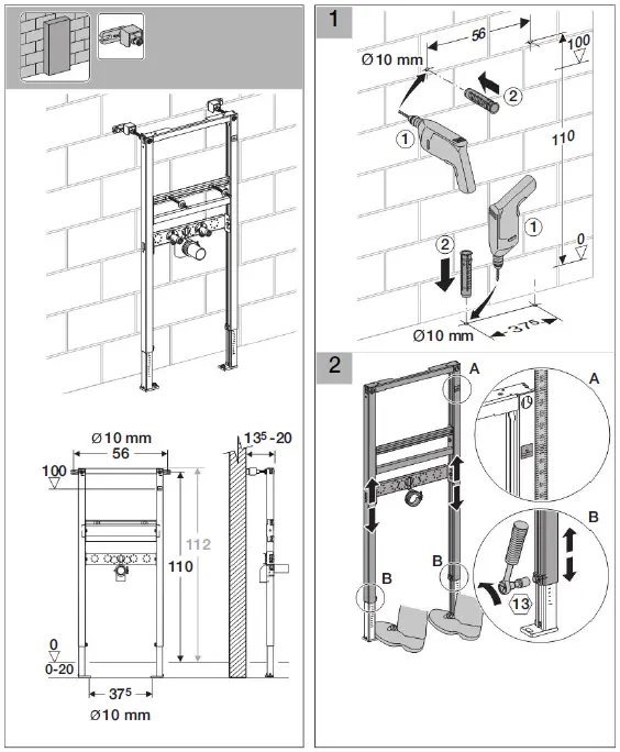 GEBERIT 111430001 Duofix Mounting Element for Washbasin-3