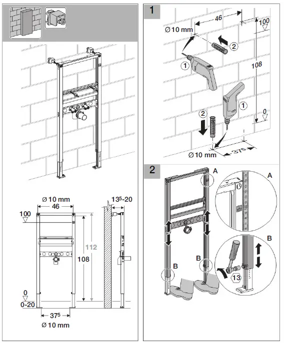 GEBERIT 111430001 Duofix Mounting Element for Washbasin-5
