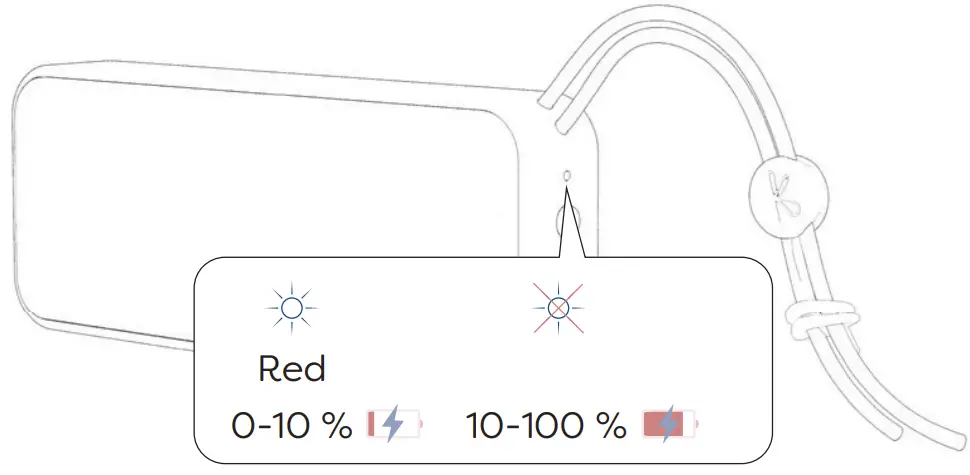 kreafunk KFDZ56 aGROOVE Mini Bluetooth Speaker - Battery status