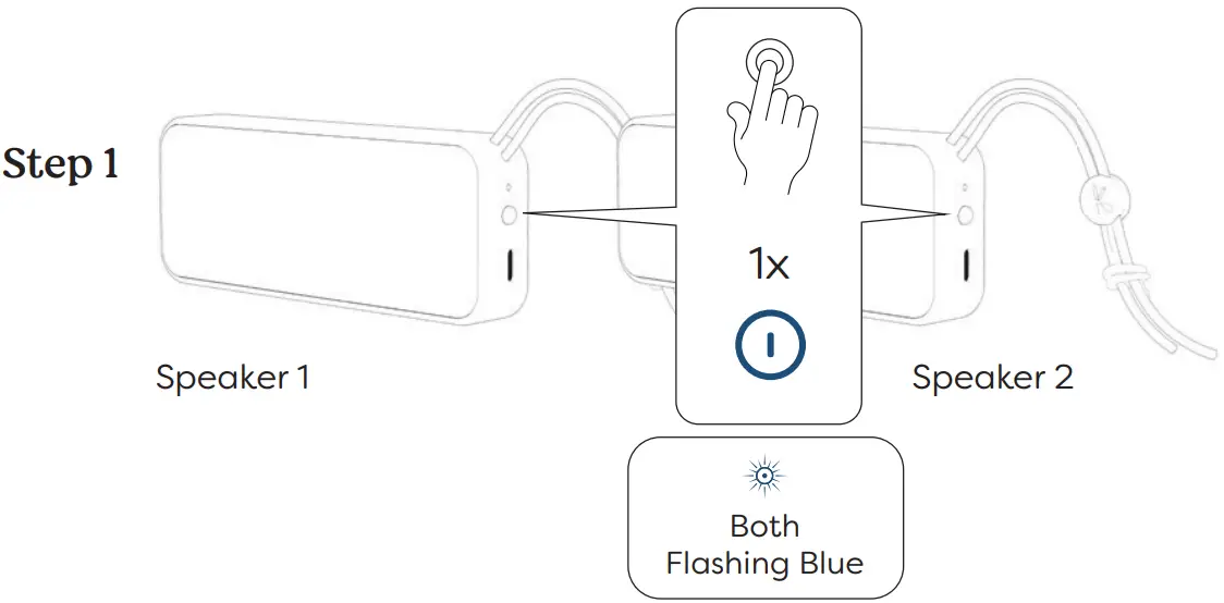 kreafunk KFDZ56 aGROOVE Mini Bluetooth Speaker - Play pause Step 1