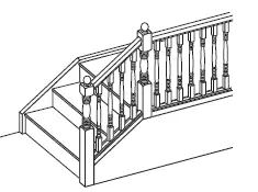 Surewood LNL Rail Poly Composite Stair 34