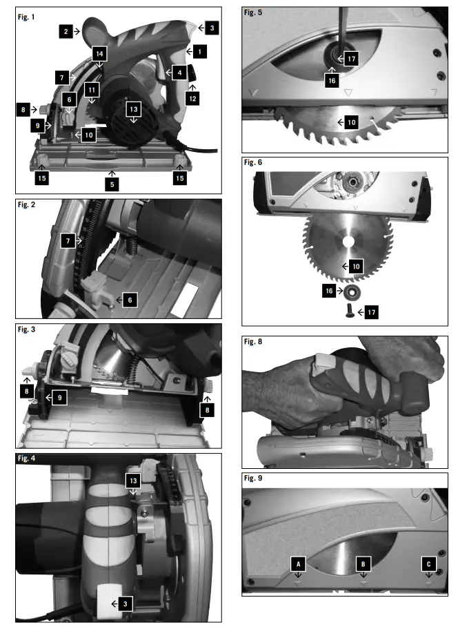 scheppach PL45 1010W 145mm Plunge Saw 240V- Fig1