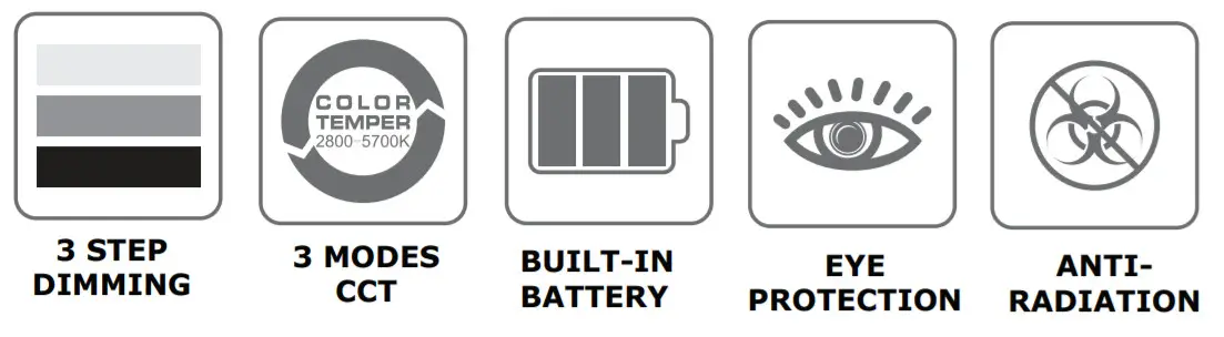 V-TAC VT-1014 LED Rechargeable Lamp - multi icon