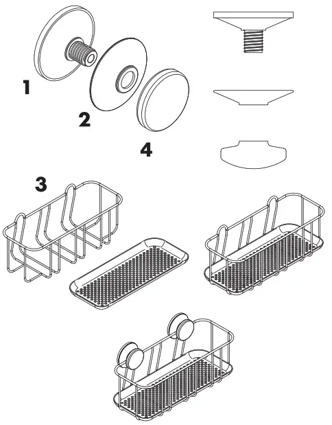 froq Shower Basket with Suction Cups - 1
