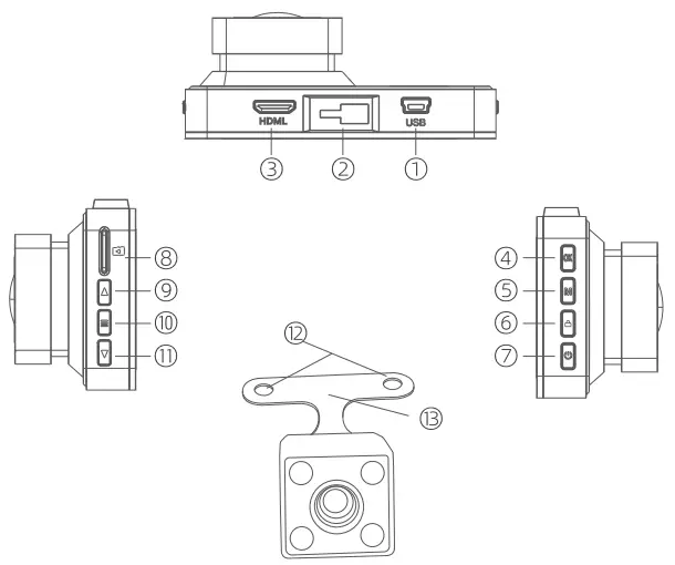 GKU D100 Dual Dash Camera - 2