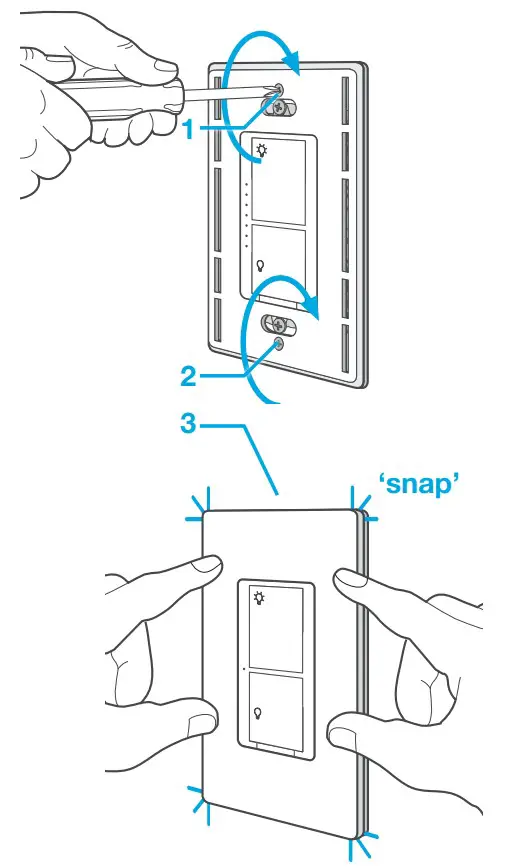 Caseta 0301799 In-Wall switch - Attach the wallplate