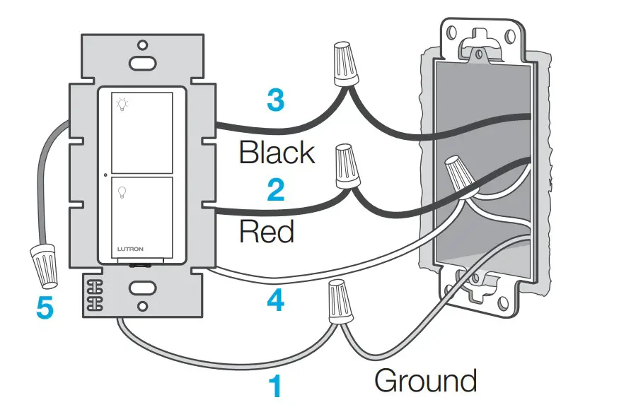 Caseta 0301799 In-Wall switch - Connect the switch