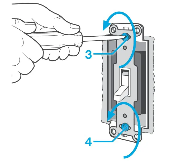 Caseta 0301799 In-Wall switch - Remove the switch and pull it away from the wall.Caseta 0301799 In-Wall switch - Mount the switch
