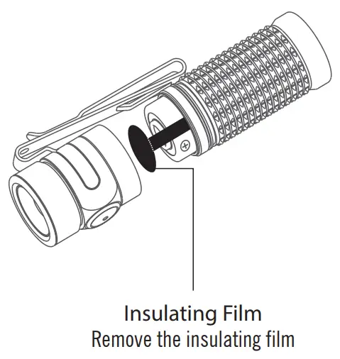 OLIGHT Baton 3 Stainless Steel LED Torch - BATTERY INSTALLATION