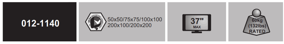 Kimex 012 1140 19 37 Inch Fixed Wall Mount for TV Screen - fig