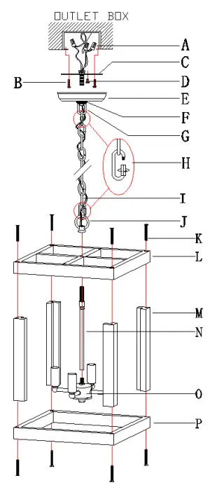 Uolfin 2740929 6 Light Distressed Gray Wood and Brushed - FIGURE 1