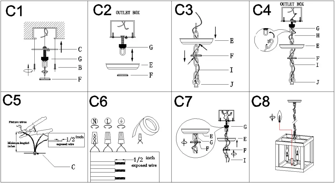 Uolfin 2740929 6 Light Distressed Gray Wood and Brushed - FIGURE 4
