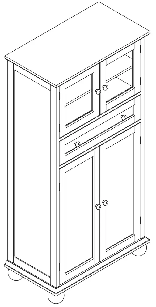 835-687V00GY 52 Inch Grey Traditional Kitchen Pantry Storage Cabinet