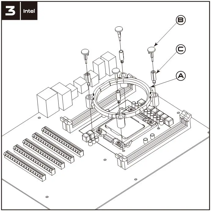 MARS GAMING MCPUARGB - Installation for Intel 3