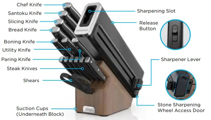 NINJA K52015 Foodi NeverDull Wood Series Knife - in the Box