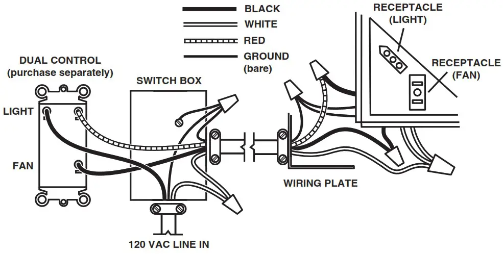 BROAN AER110LTK Decorative Fan Light - WIRING DIAGRAM