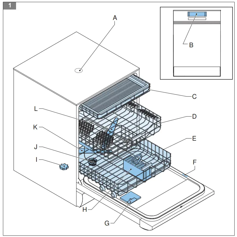 INVENTUM VVW6040AB Building Depot Freestanding Dishwasher - 1