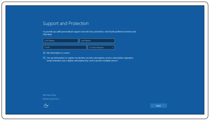 Finish Windows 10 setup