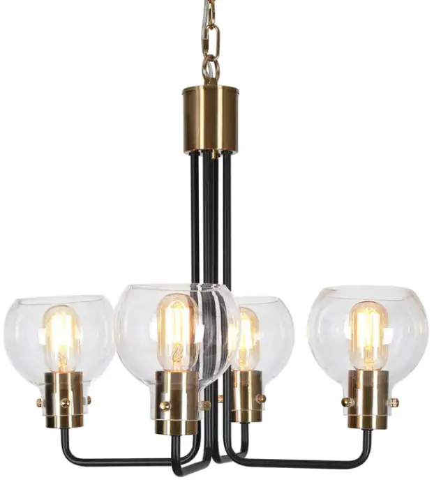 ZEVNI A04758C4 Hedda 20 Inch Wide Black Chandelier Modern Lighting