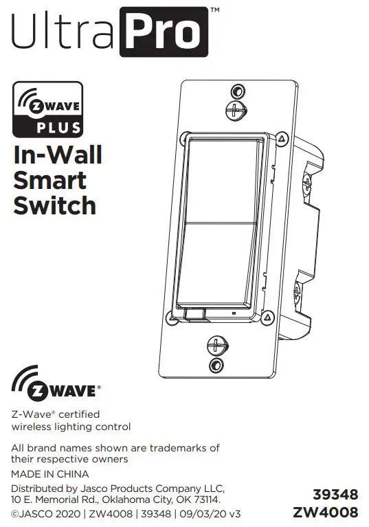 Ultra Pro 39348 In-Wall Smart Switch User Guide