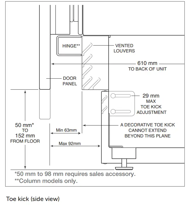 SUB-ZERO ICBDEC1850FI 18 Inch Designer Column Freezer with Ice Maker - Figure 12