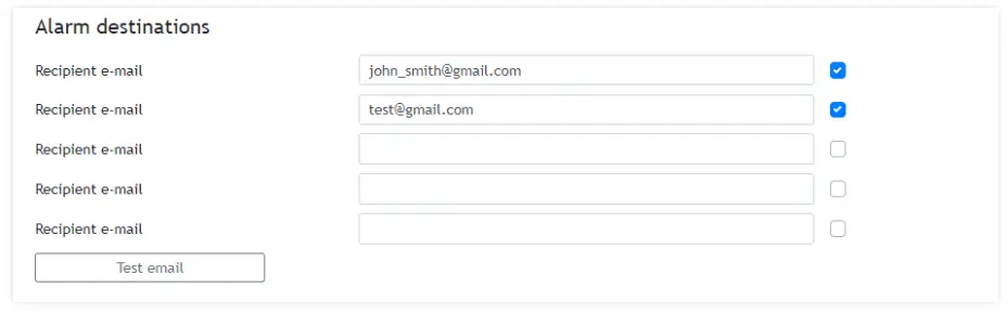logicbus TCG140-4 GSM-GPRS Remote IO Module - Alarm destination