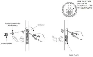 SDC Z7880 Mortise Lock - Install Cylinder and Armor Face Plate