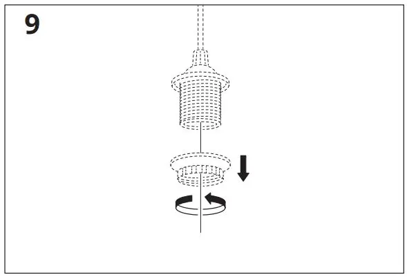IKEA 604.848.20 TRUBBNATE Pendant Lamp Shade Instruction Manual - Installation 9