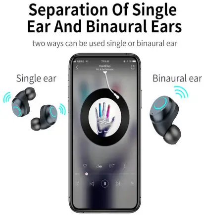 global sources I08 TWS Wireless Bluetooth Headset with Charging Case - two ways