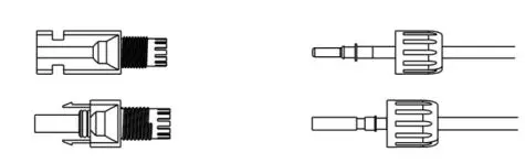 FOX-ESS 3-6kW Single Phase Inverter Installation Guide - Insert pin contact through the cable nut to assemble into back of the male or female plug