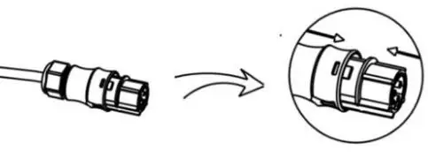 FOX-ESS 3-6kW Single Phase Inverter Installation Guide - Push the threaded sleeve to connection terminal until both are locked