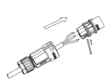 FOX-ESS 3-6kW Single Phase Inverter Installation Guide - Slide the cable nut, then the back shell onto the cable
