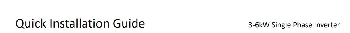 FOX-ESS 3-6kW Single Phase Inverter Installation Guide