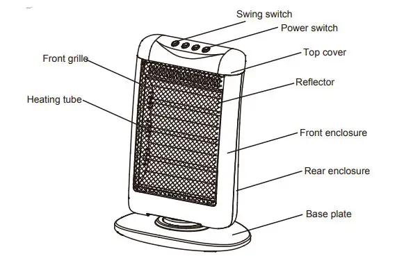 Midea NS12-13C1 3 Bar Infrared Heater fig1