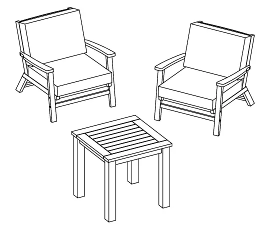 allen roth TB00001ST Benton Ridge 3-PC Chat Set