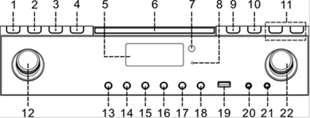 soundmaster NR50 Wooden Retro HiFi Music Centre- FRONT VIEW